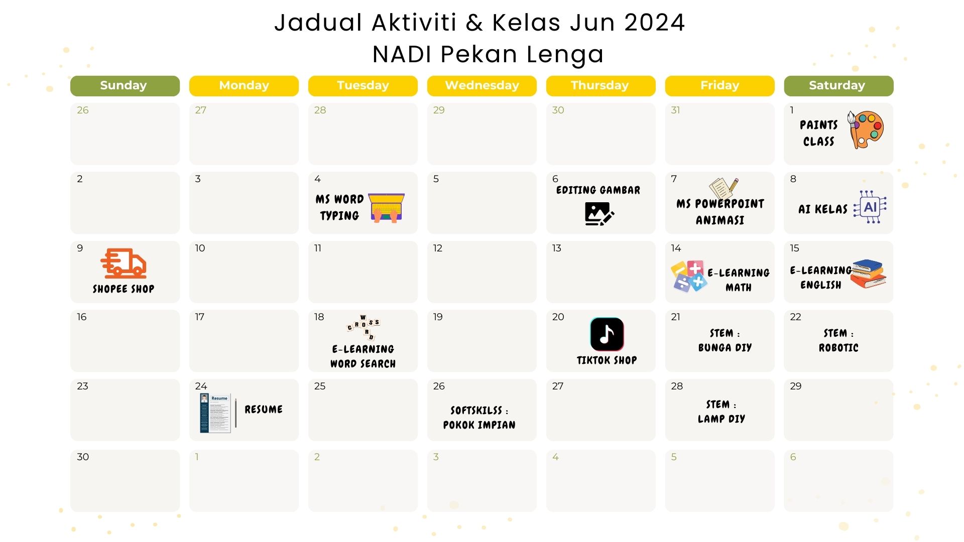 JADUAL AKTIVITI BULAN JUN 2024