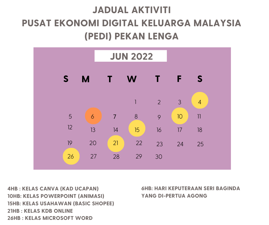 JADUAL AKTIVITI MEI 2022