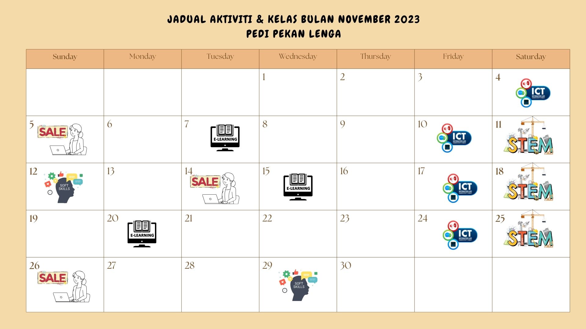 Jadual Aktiviti Bulan November 2023